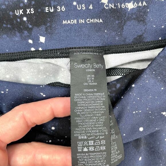 Sweaty Betty Power 7/8 Workout leggings Size 4 Ditsy Star space galaxy print - Picture 6 of 12